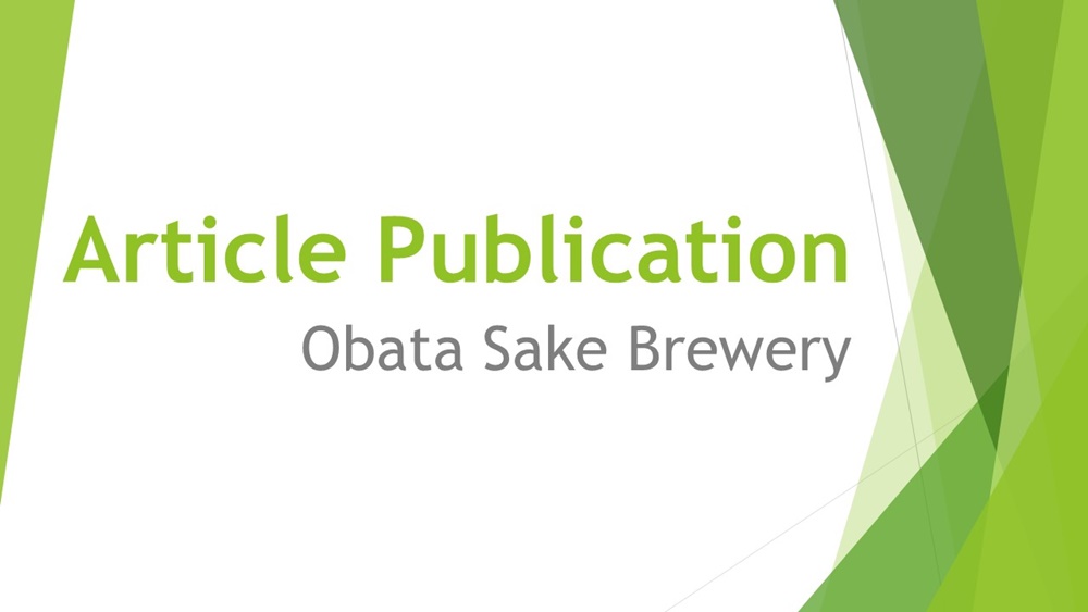 Obata Sake Brewery got introduced in Sustainable Japan Magazine